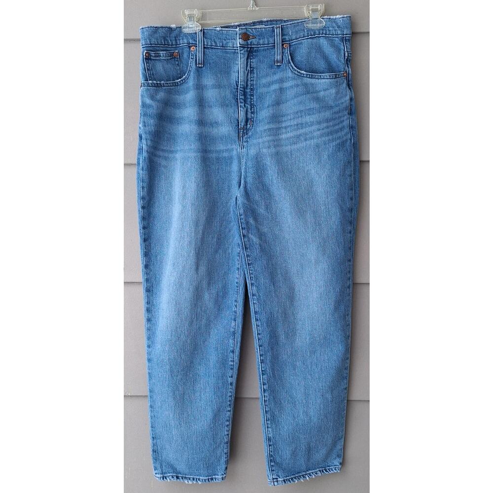 Madewell Women's Classic Straight Jean High Waist Ankle Med. Blue Size 32x25"